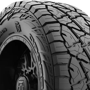 Opposite angled view of Hercules TIS Offroad RT1 285/60R20 off-road tire highlighting hybrid rugged terrain tread design for mud and dirt performance.