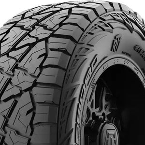 Angled view of Hercules TIS Offroad RT1 285/60R20 rugged terrain tire showing deep tread blocks and aggressive shoulder lugs for off-road traction.