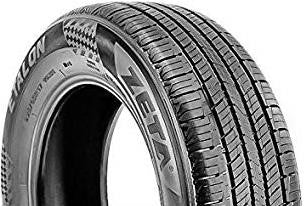 Zeta Etalon 235/75R15 H—left-side half; close tread view with three center ribs, dense lateral siping, shoulder blocks.